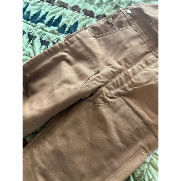 Carhartt Firm Duck Insulated Bib Overalls Loose Fit L Brown - Picture 5 of 12